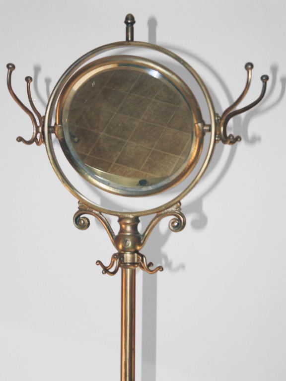 A Turn of the Century Adjustable Brass Coat Tree/Umbrella Stand