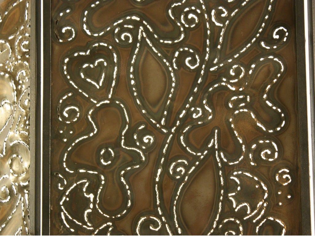 American A Paul Evans Style Folding Fire Screen / Spark Guard