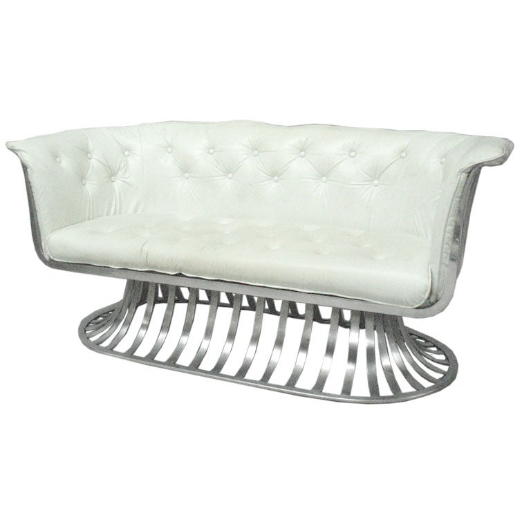 Aluminum Frame Settee by Herbert Saiger for Lee Woodard Co.