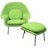 A Classic Vintage Womb Chair and Ottoman by Saarinen for Knoll