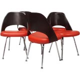 A Set of Six Fiberglass Back Dining Chairs by Eero Saarinen