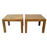 A Pair of Burled  Parsons Tables Designed by Stewart MacDougall