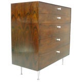 Rosewood Thin Edge Five Drawer Chest by George Nelson