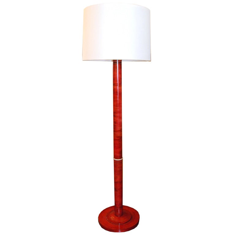 1930s Lacquer Floor Lamp by Jacques Adnet For Sale