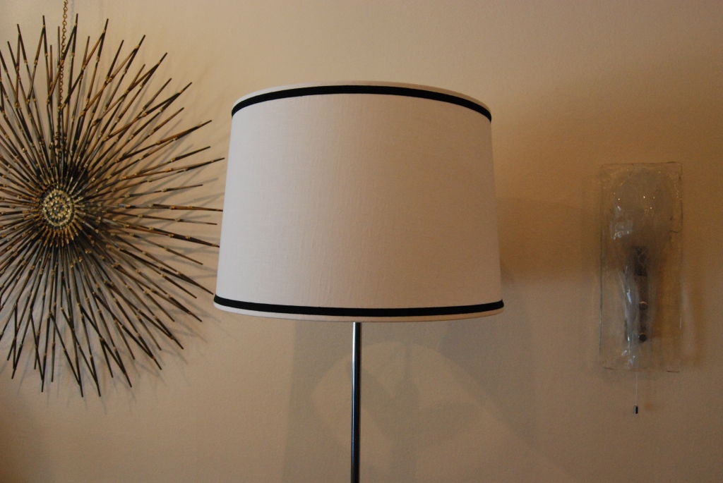 Late 20th Century 1970s French Chrome Floor Lamp For Sale