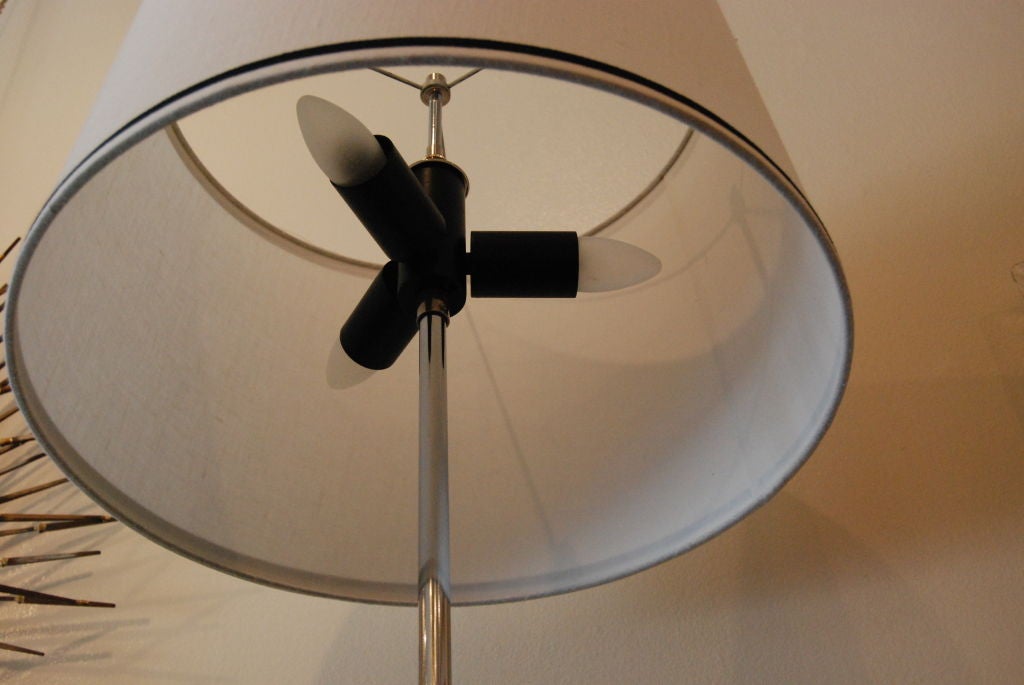 1970s French Chrome Floor Lamp For Sale 1