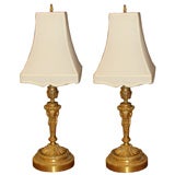 Fine Pair of Antique French Candlesticks mounted as Lamps