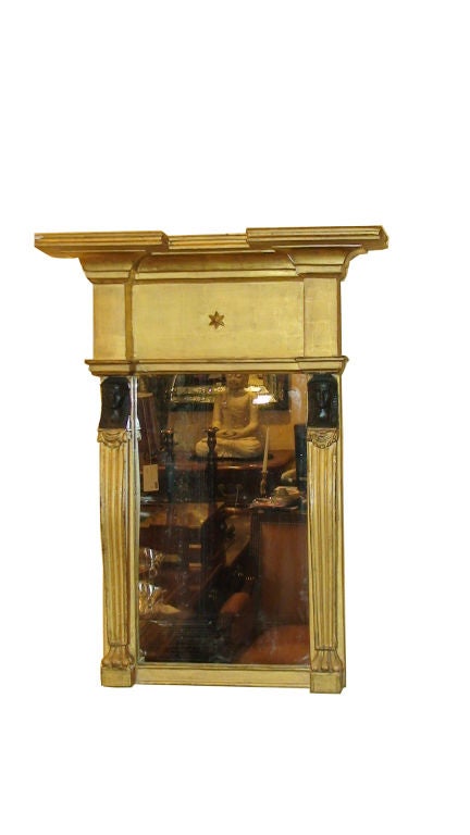 PAIR OF REGENCY PERIOD GILTWOOD MIRRORS WITH EGYPTIAN SPHINX