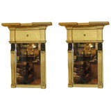PAIR OF REGENCY PERIOD GILTWOOD MIRRORS WITH EGYPTIAN SPHINX