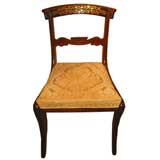 Fine set of 6 Regency Period Brass Inlaid  Dining Chairs