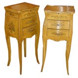 PAIR OF FRENCH YELLOW PAINTED NIGHT TABLES