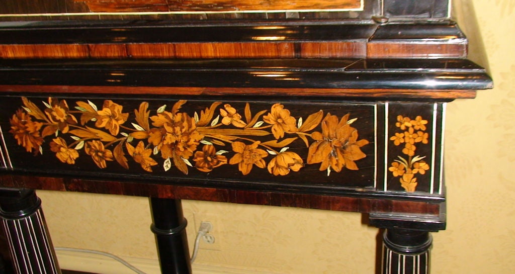 Marquetry EXCEPTIONAL DUTCH MARQUETRY CABINET ON STAND