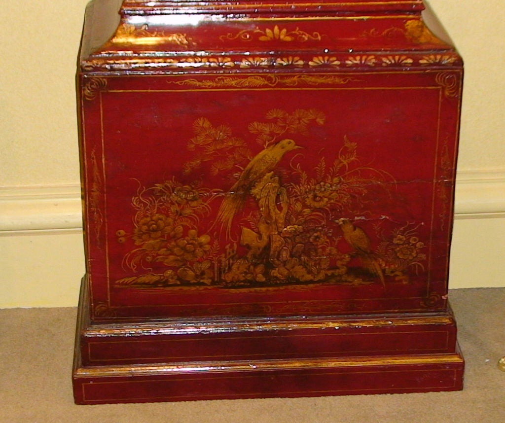 GEORGE I CHINOIS DECORATED  TALL CASE CLOCK SIGNED ANDREW REED