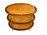 English Regency Birds Eye Maple 3 Tier Serving Table