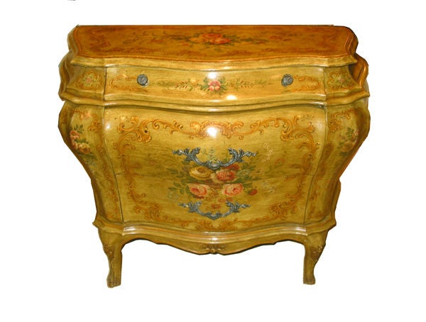 Matched Pair of Venetian Painted Commodes