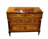 GERMAN BIEDERMEIER BURL WALNUT AND OAK CHEST