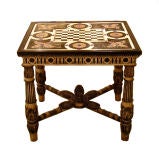ITALIAN LOUIS XVI PAINTED TABLE WITH ELABORATELY INLAID MARBLE