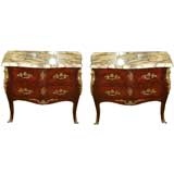 PAIR OF LOUIS XV BRONZE  MOUNTED KINGWOOD BOMBE CHESTS