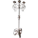 Vintage French Wrought Iron Floor Candelabra