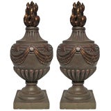 Pair of Italian Carved Wood Finials
