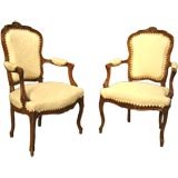 Pair of Louis XV Style Fauteuils