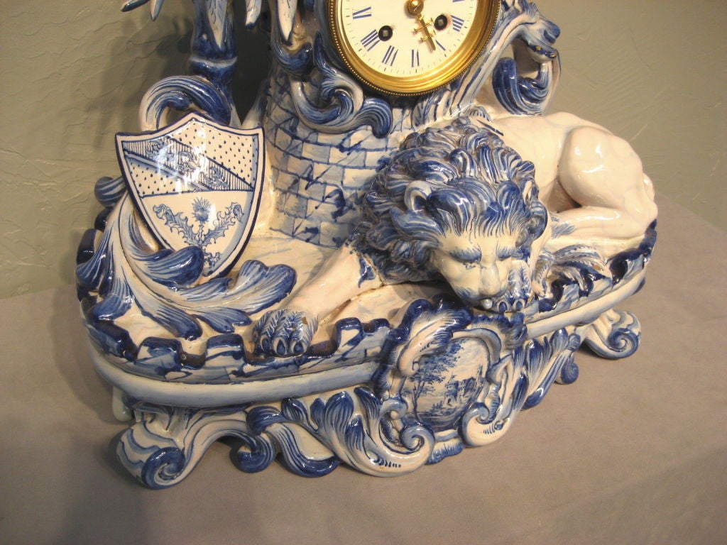 French Faience Mantle Clock 1
