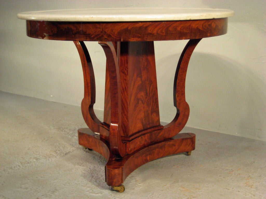 French Charles X Flamed Mahogany Gueridon