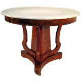 French Charles X Flamed Mahogany Gueridon