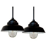 Pair of Industrial Hanging Lamps