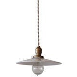 Industrial Hanging Light with Milk Glass