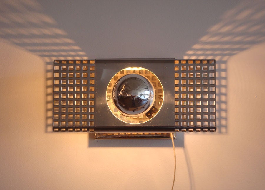 Pair of Perforated Metal Sconces