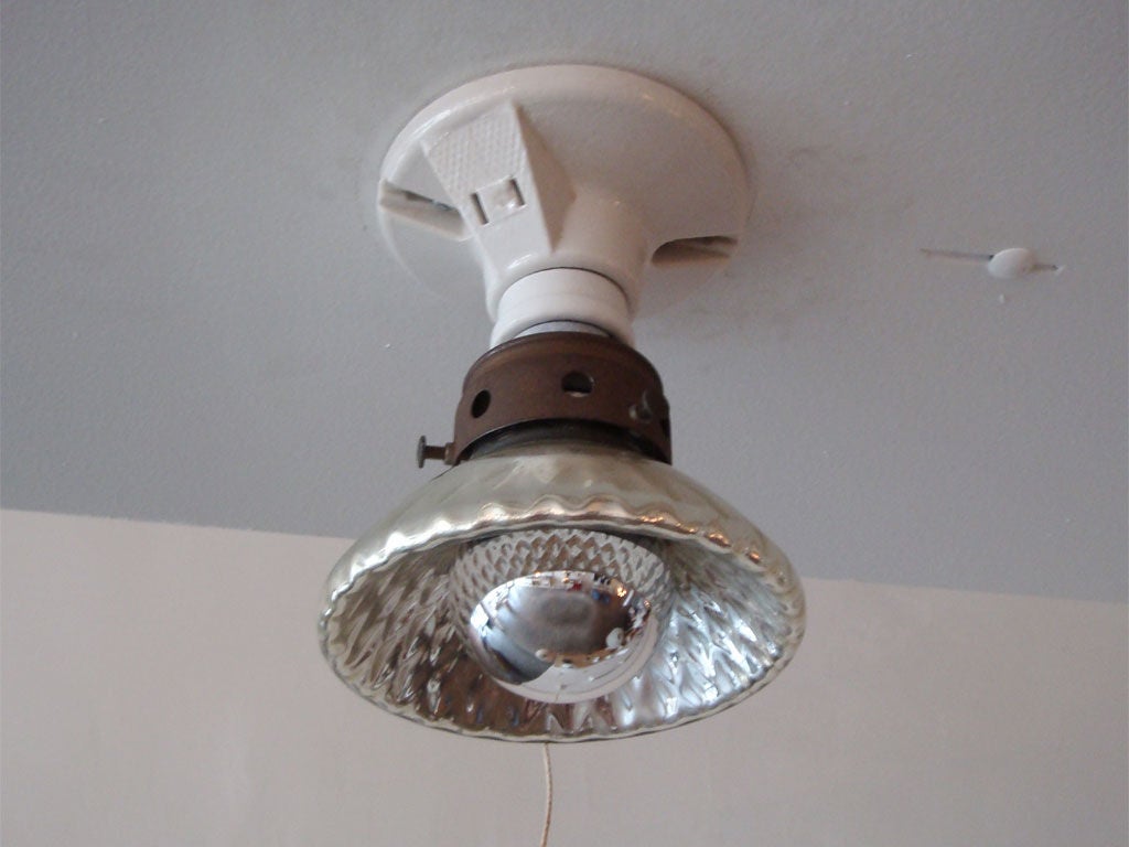 Petite Mercury Glass Flush Mount Light