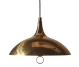 Retro Adjustable Brass Hanging Light in the manner of Paavo Tynell