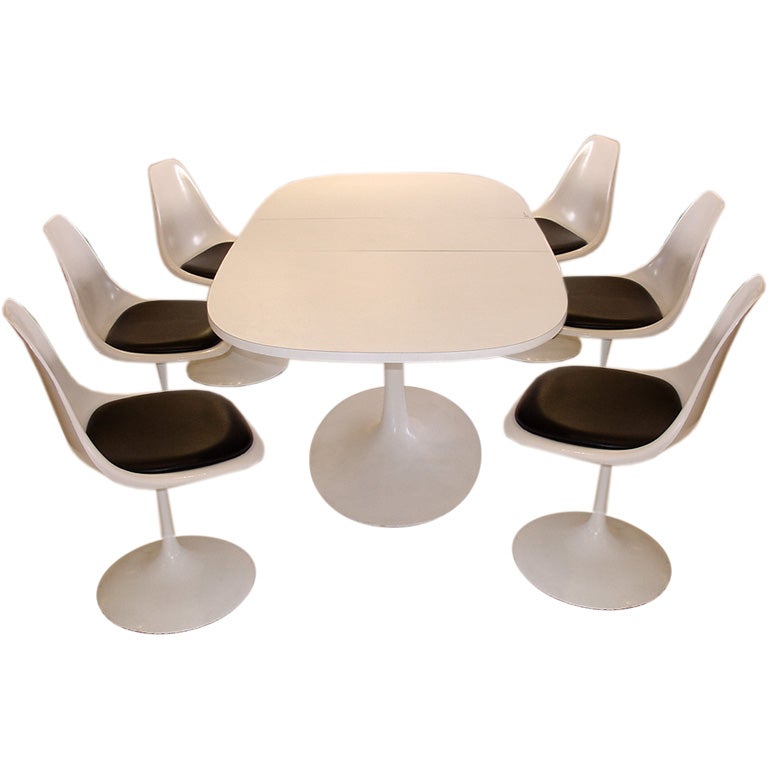 Burke Saarinen Style Tulip Table and Six Chairs