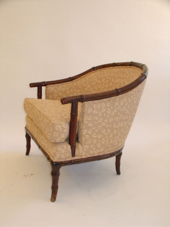 Mid-20th Century Baker Bamboo Barrel Back Club Chair