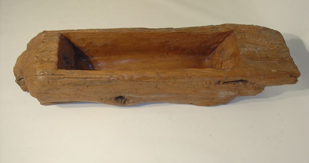 Rustic Carved Wood Trough
