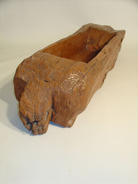 20th Century Carved Wood Trough
