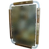 Lucite and Brass Mirror