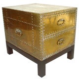 Brass Clad Sarreid Chest Table