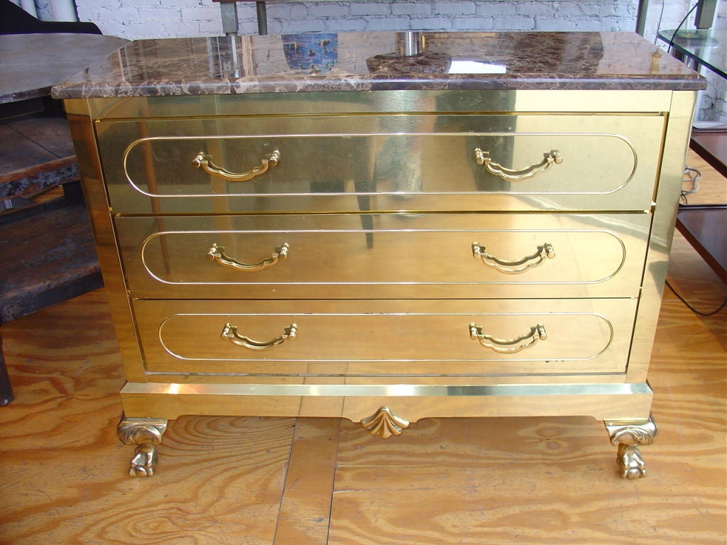 Unique Brass Chest of Drawers with Brass Claw and Ball Foot Legs 1