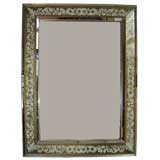 Venetian Style Mirror with Reverse Painted Border