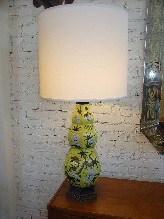 Yellow Chinese Stacked Gord Table Lamp 4