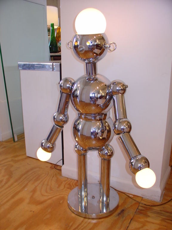 torino chrome robot lamp
