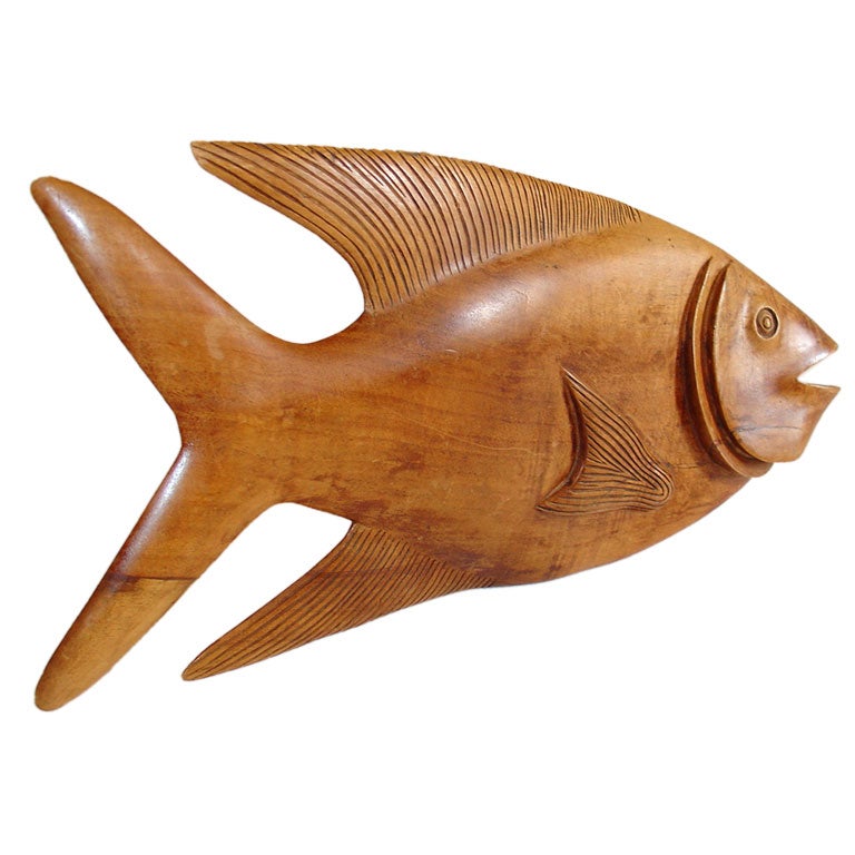 Fisch-Skulptur aus Holz