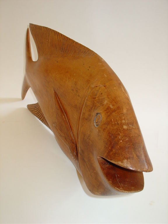 Fisch-Skulptur aus Holz (amerikanisch)