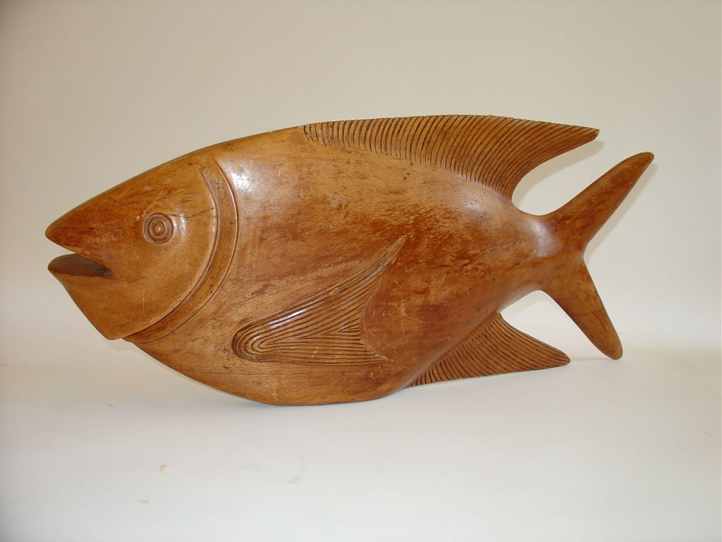 Fisch-Skulptur aus Holz 1