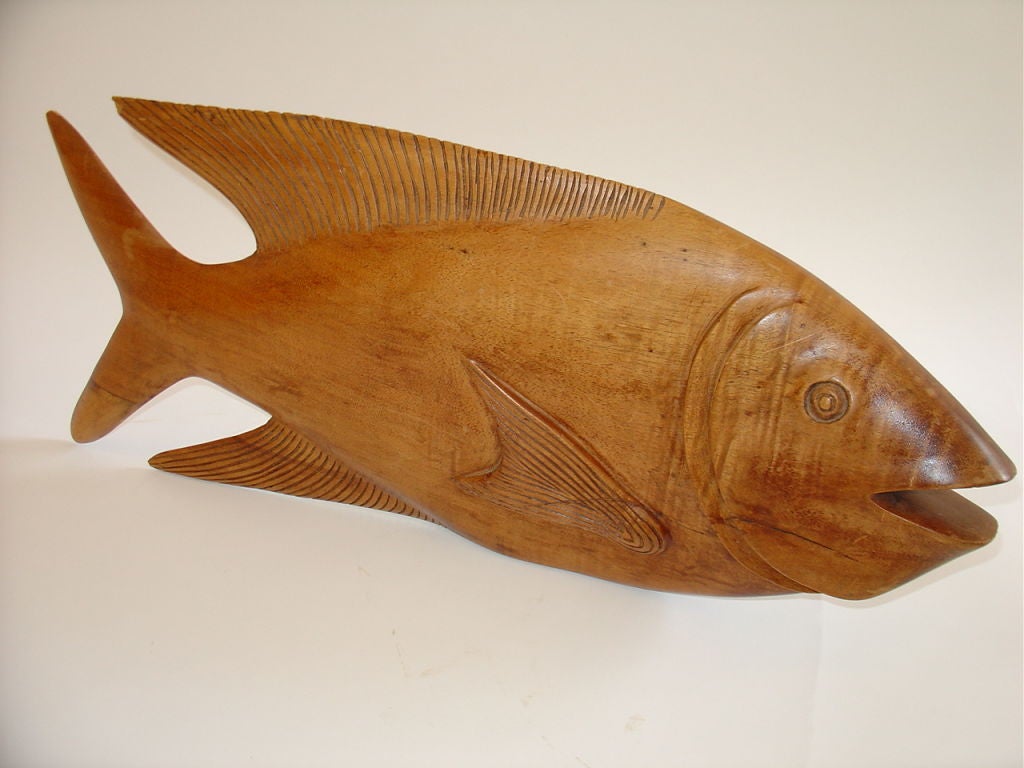 Fisch-Skulptur aus Holz 4