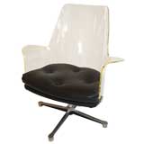 Lucite Swivel Desk Chair