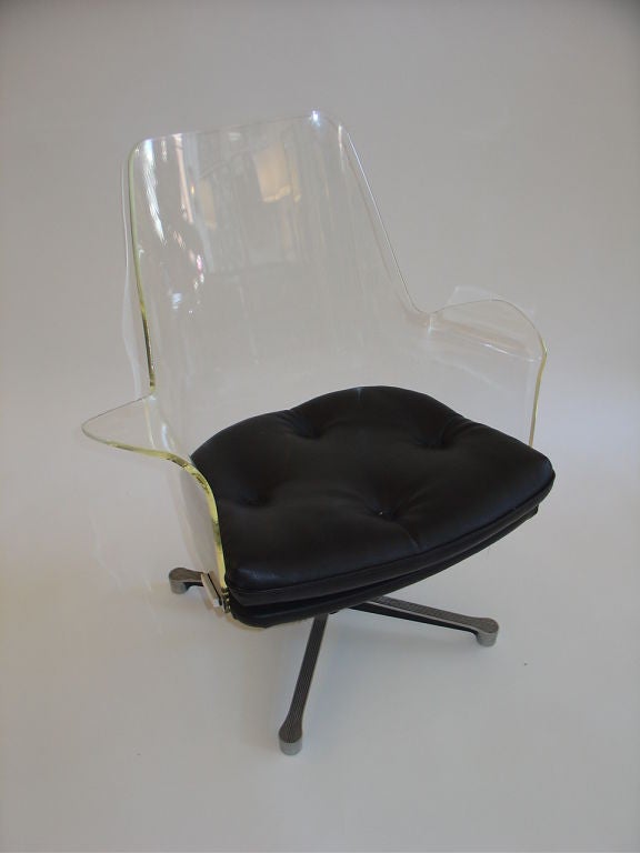 Lucite Swivel Desk Chair 1