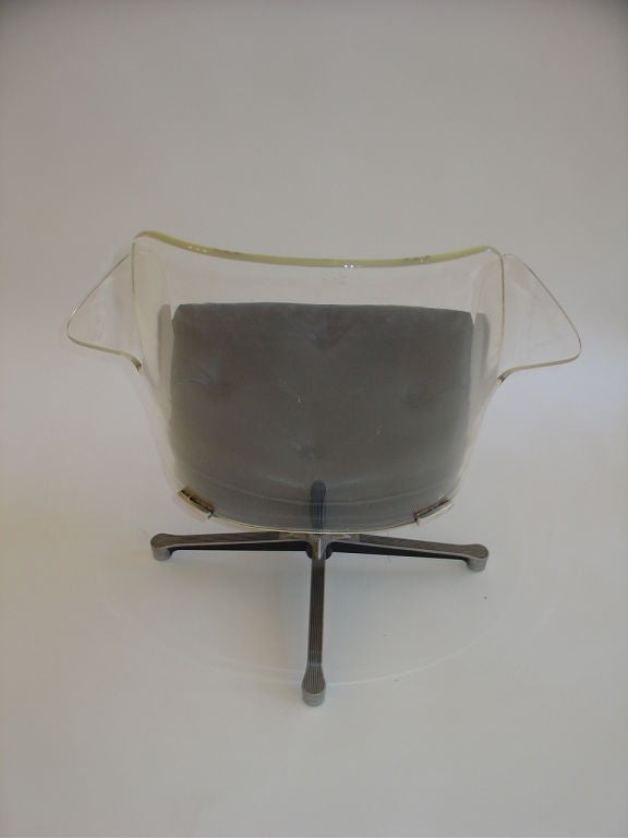 Late 20th Century Lucite Swivel Desk Chair